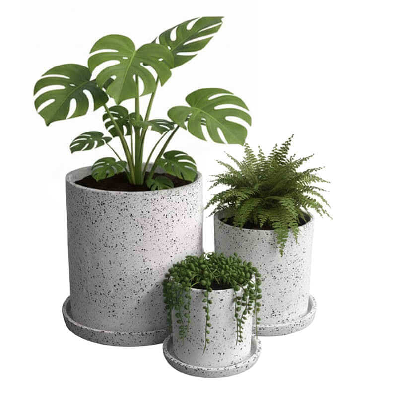 กระถางไฟเบอร์ซีเมนต์ ARTGARDEN & DECOR PFT-0002ATW DIA 23*23*23 CM. สีหินขัดขาว_2